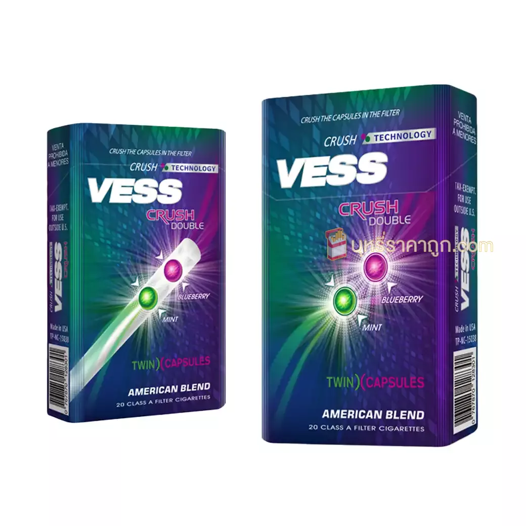 บุหรี่นอก Vess Mint & Blueberry Crush (2เม็ดบีบ)